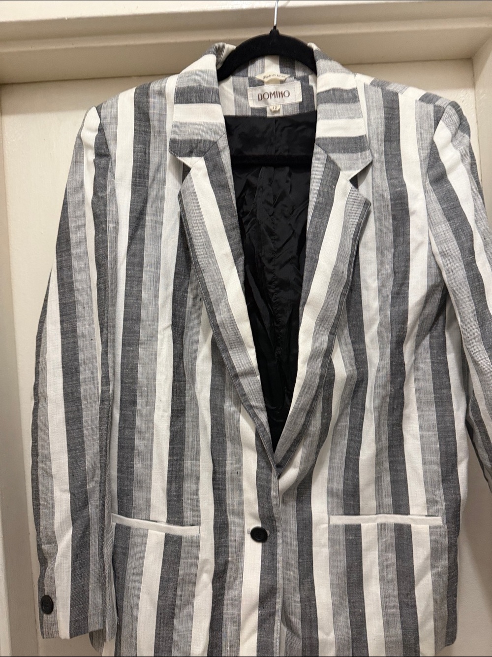 Domino Striped Black and White Blazer